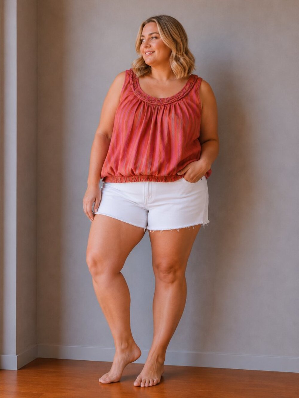 Sonoma Pink and Orange Sleeveless Top